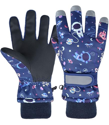Gants De Ski/moufles Imperméables Pour Enfants - Avec Paume Antidérapante Et Bande Velcro - Pour Neige Et Jeux D'hiver
