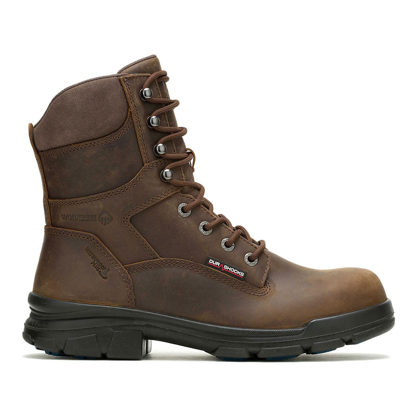Photo 1 of Wolverine Men's Durashocks Sr Icon Waterproof 8" Construction Boot, Dark Brown, 8