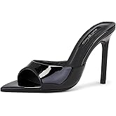 Women'S Open Toe Stiletto Mule Sandals Sexy Pointed Elegant Backless High Heel Sandals For Party, Evening, Wedding