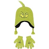 The Grinch Big Face 2-Piece Beanie Youth Hat & Magic Gloves Set