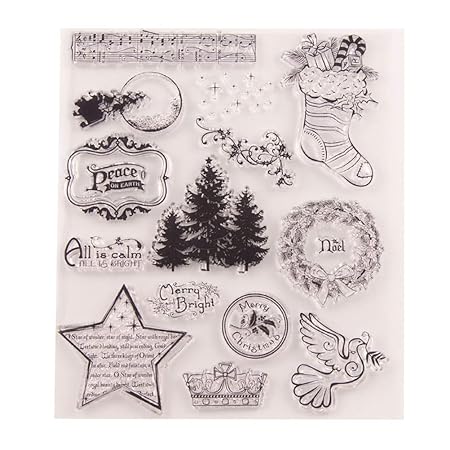 Bestoyard Timbri Trasparenti Natale In Silicone Per