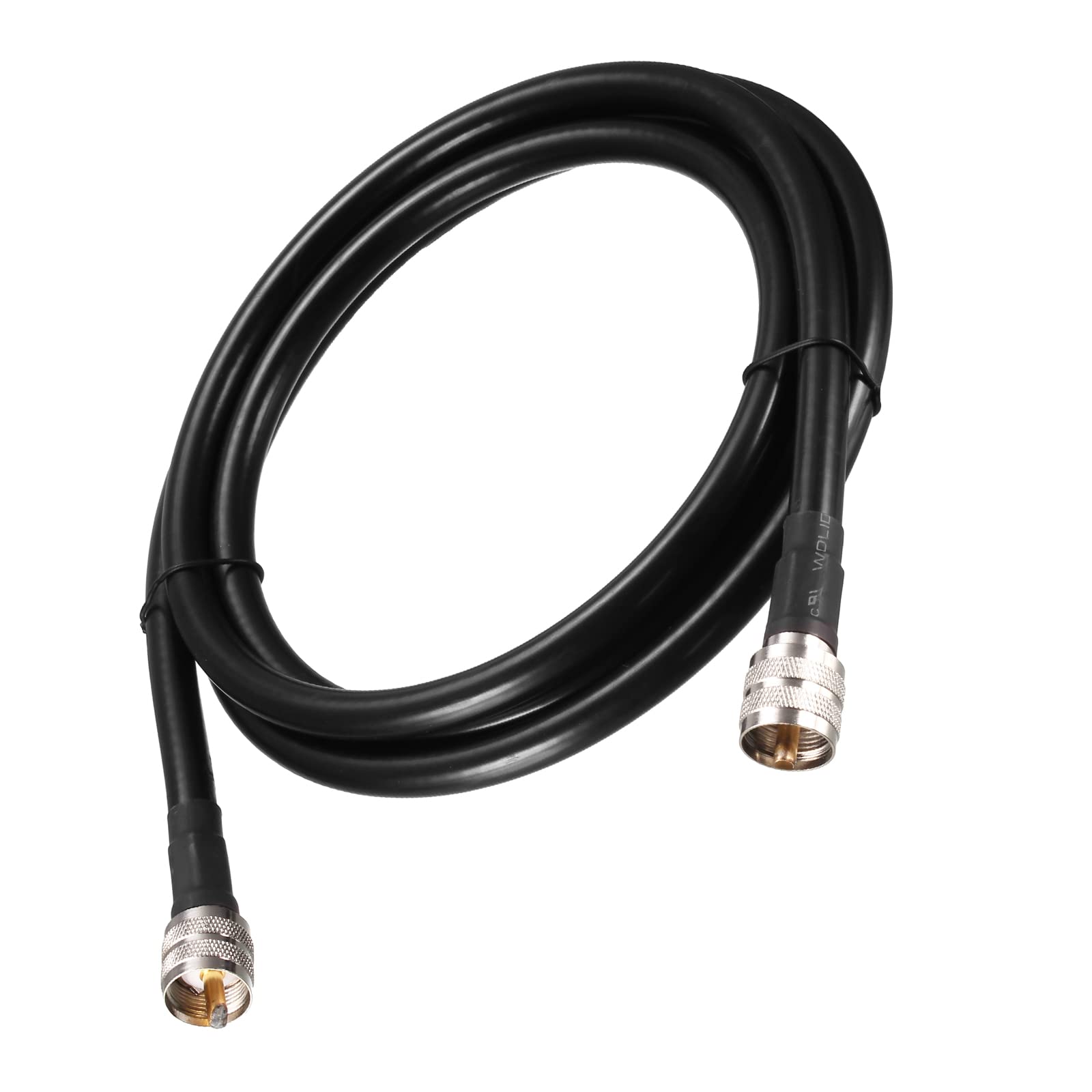 Rebower RG213 Coaxial Cables UHF (PL259) Male to UHF (PL259) Male, [for Antenna Radio Transceiver] - 6Feet/ 50 Ohm/Black/ 1Pcs