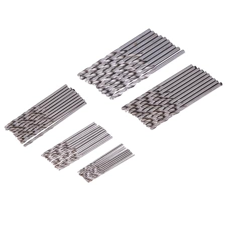 Generic 50 Pcs High Speed Steel Titanium Plated Twist Drill Bit Set 1/1.5/2/2.5/3mm Woodworking Wood Tools High Quty HSS Drill Bit