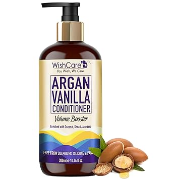 WishCare? Argan Vanilla Conditioner - Volume Booster - No Parabens, Sulphates, Mineral Oils & Silicones - 300 Ml