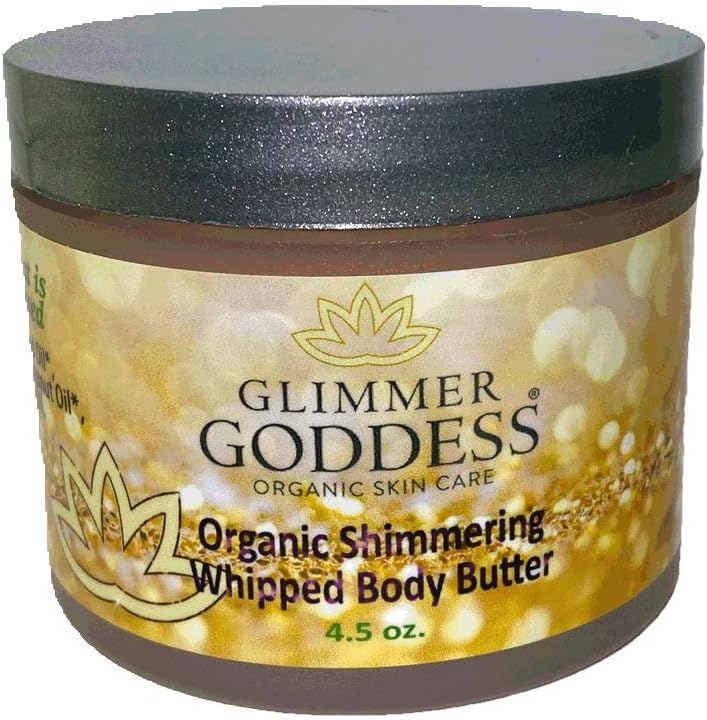 Organic Bronze Body Shimmer Whipped Body Butter โ Sexy Sparkle For Natural Skin Radiance โ Chemical Free Shimmering Moisturizer - Glimmer Goddess