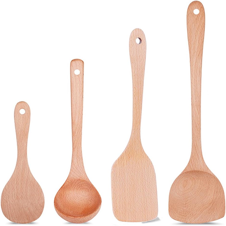 Wood Cooking Spoons Spatula for Cooking Kitchen Utensils Set
