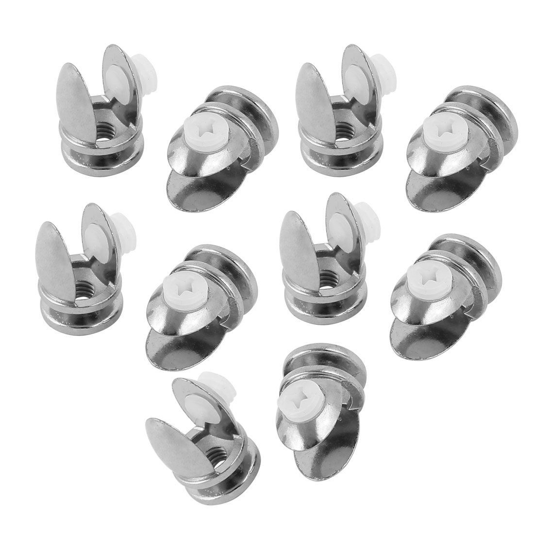 Sourcingmap Glass Shelf Bracket Adjustable Metal Door Cabinet Clamp Clip Holder for 3-8mm Thickness 10pcs