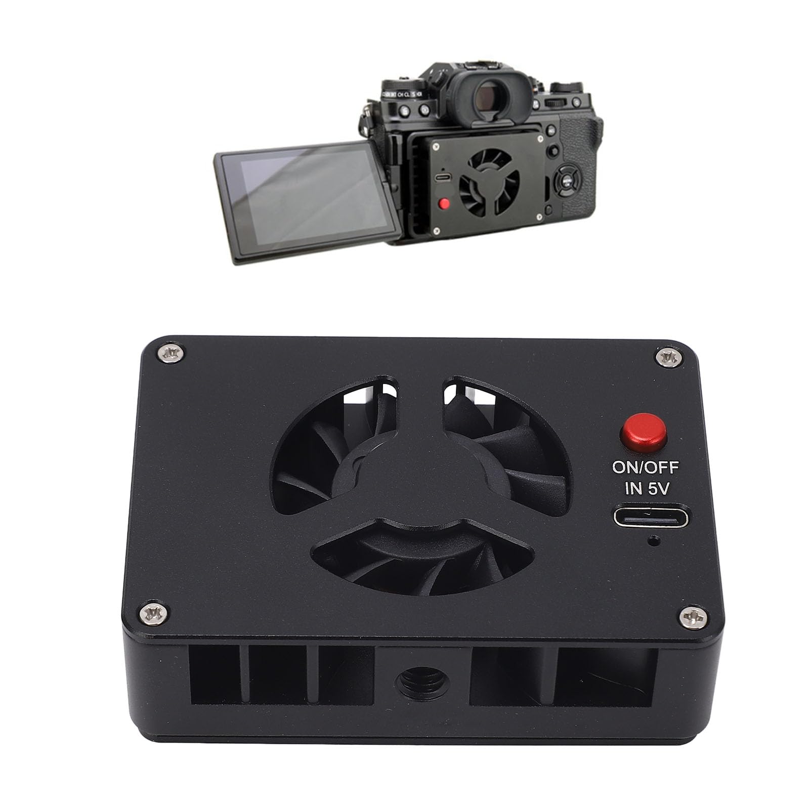 Camera Cooling Fan with 2 Modes, Type C Interface, Low Noise Semiconductor Technology, Camera Cooler Fan for A7M4 ZVE1 A6700 A7C2 ZV E10 ZV1 R6 R7, Compatible with XT4
