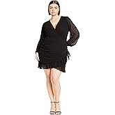 City Chic Womens Kitty V Neck Mini Dress