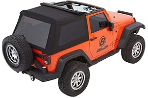 Bestop 5492235 Black Diamond Trektop NX Glide Convertible Soft Top for 2007-2018 Wrangler JK 2-Door