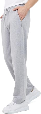 COMEOR Men's Cotton Jogging Pants Grey M - Long Sweatpants Jogger Training view 2