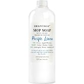 SWANTALK Premium Mop Soap Highly Scented, Odor-Eliminating Floor Cleaner for Mopping Hardwood, Tile, LVP, Laminate, 4X Concentrated Formula, Streak-Free No Residue, Pet Safe, 32oz (Pacific Linen)