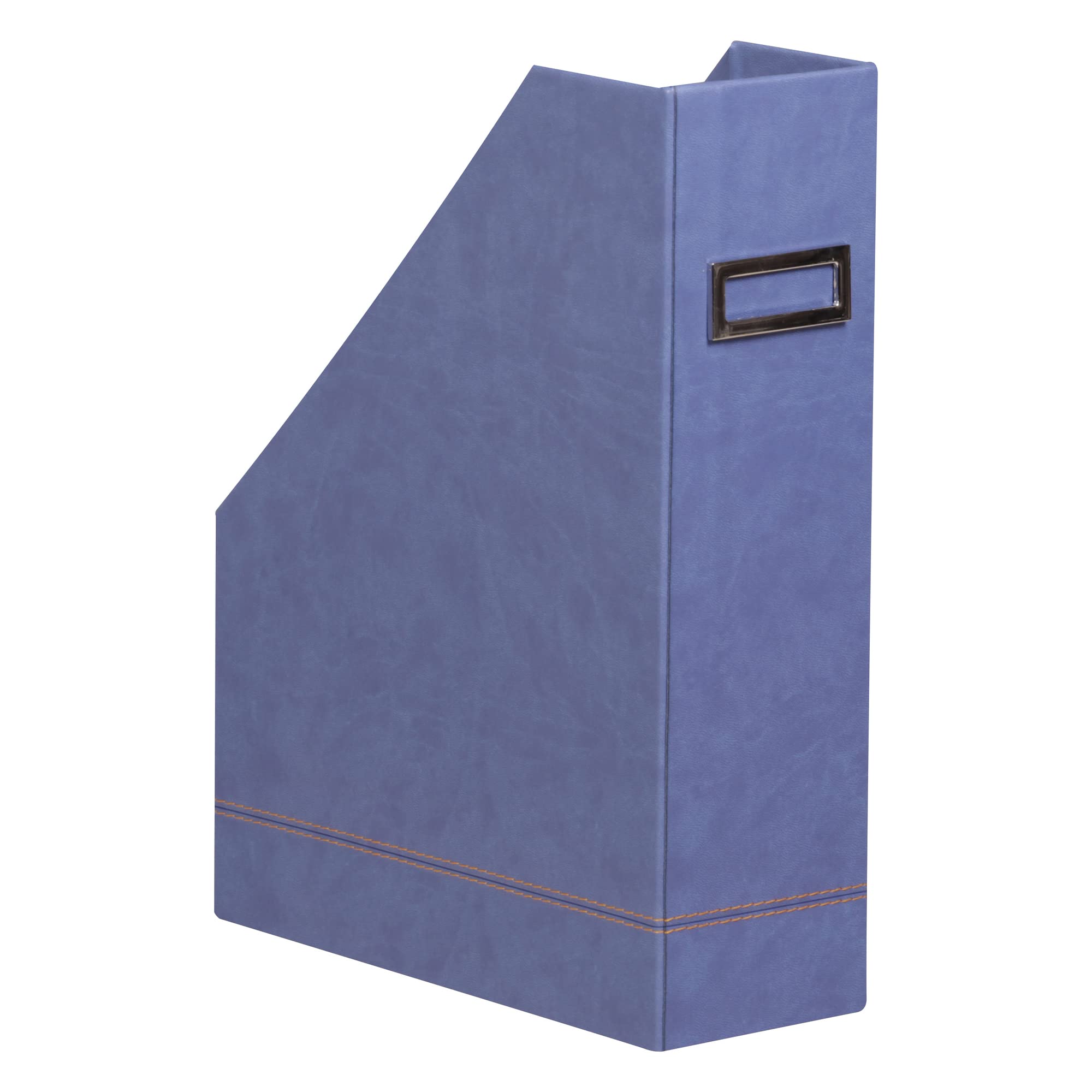 RHODIA 318838C - Saphir Magazine Rack - 10x25x31 cm - Orange Saddle Stitching - Faux Leather Exterior - Rhodiarama Home Office Collection - Office Organization & Design Storage