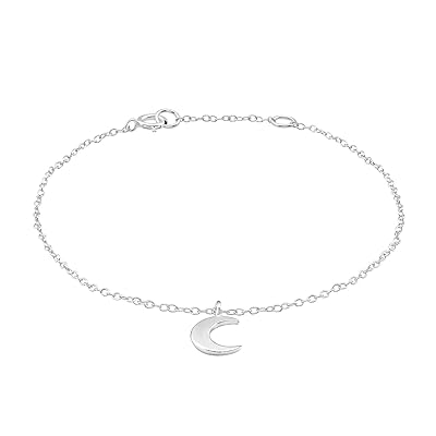 AUBE JEWELRY Hypoallergenic 925 Sterling Silver Bohemian Moon Anklet for Women