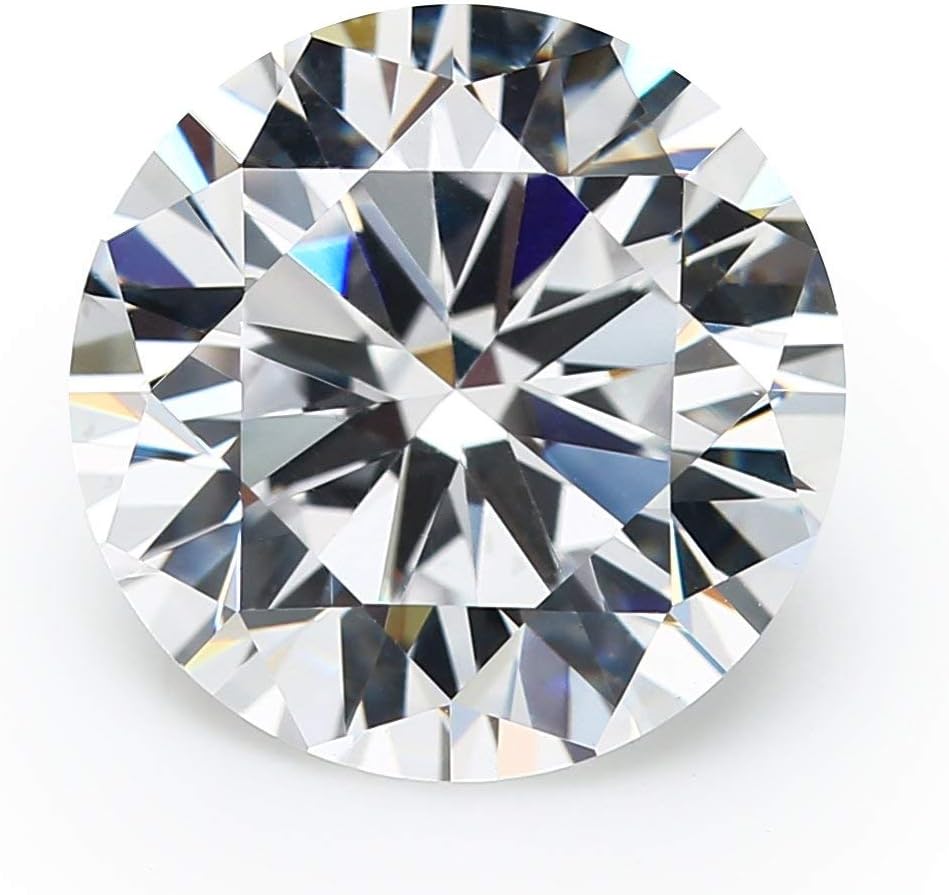 JIANGYUANGEMS100pcs 5A Round Machine Cut White Cubic Zirconia Stone Loose CZ Synthetic Gemstone for Jewelry Making