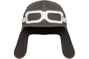 SHSH TRADE GROUP Pilot Sauna Hat for Men & Women Aviator Wool Mens - Banya Hat for Men Felt Sauna Cap for Women Finnish Gray