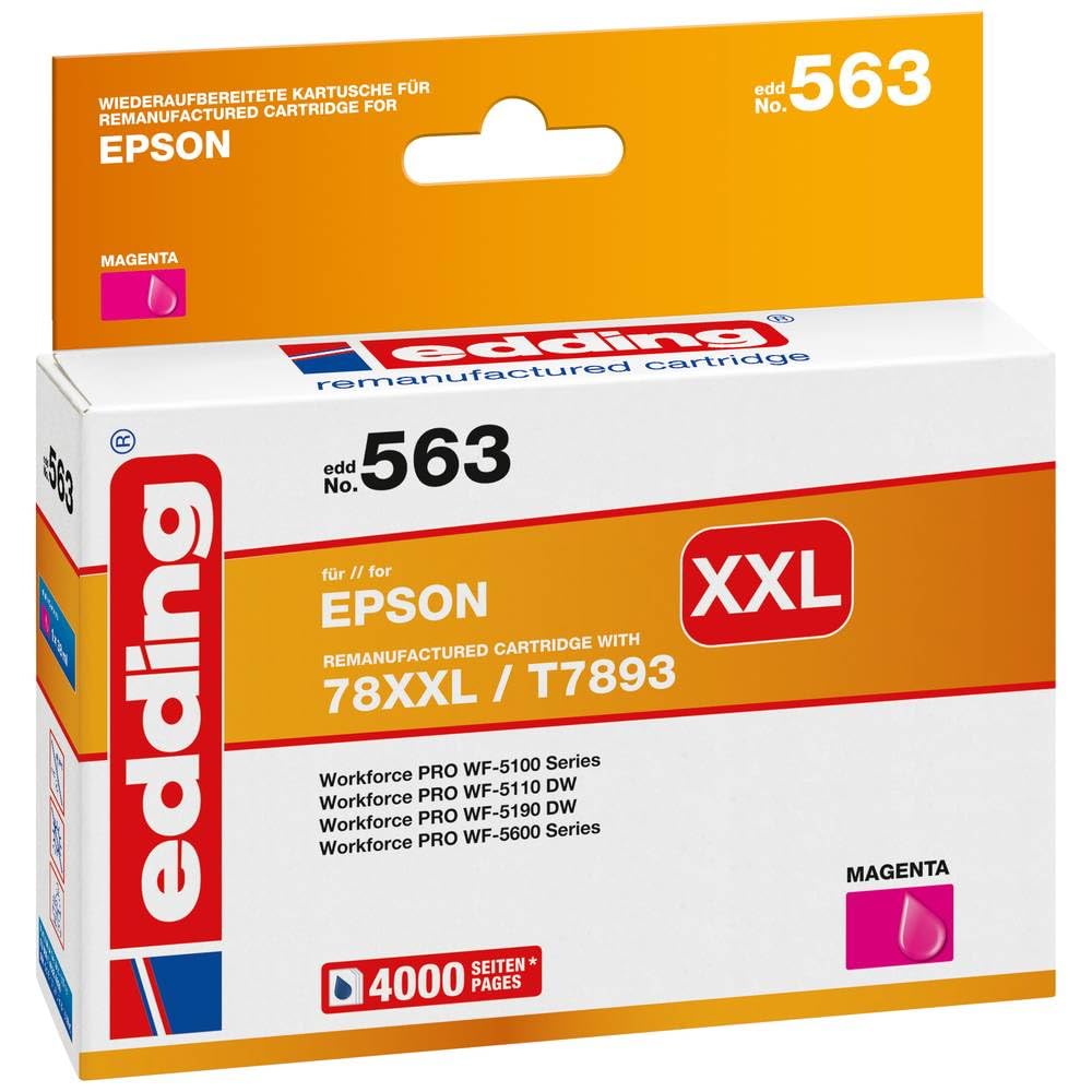 edding EDD-563 Ink Cartridge s Epson T78XXL (T7893) Magenta Capacity 38 ml
