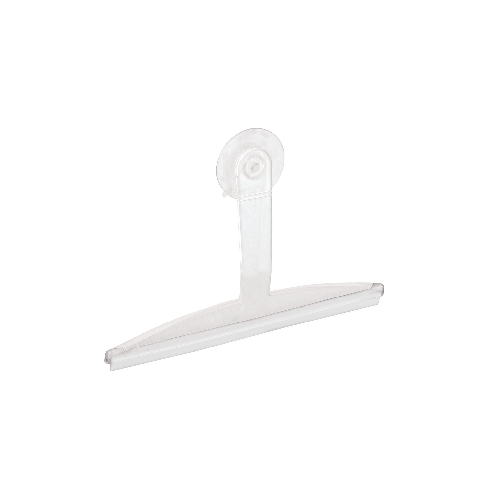 Photo 1 of iDesign 22300 Plastic Plastic Suction Squeegee with Storage Hook Shower, Window, and Mirror Accessory for Master, Guest, Kids' Bathroom Cleaning, 12" x 10", Clear