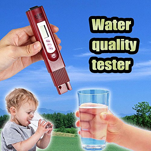 Portable Time Geezer Water quality test Pen Purity Digital Filter LCD TDS Meter Tester 0-9990 PPM Testing Water Quality For Hydroponics Aquariums Pools red