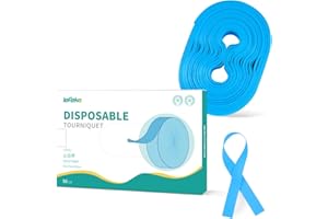 LEFEKE Medical Tourniquet for Blood Drawing Disposable TPE, 14 Inch Long, Pack of 50 pcs, Portable, Elastic, Latex Free