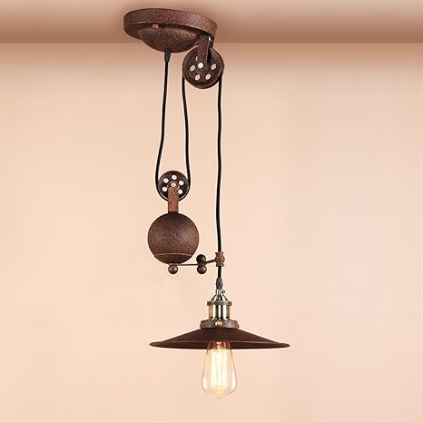 Pathson Industrial Vintage Loft Bar Rise And Fall Pendant Light