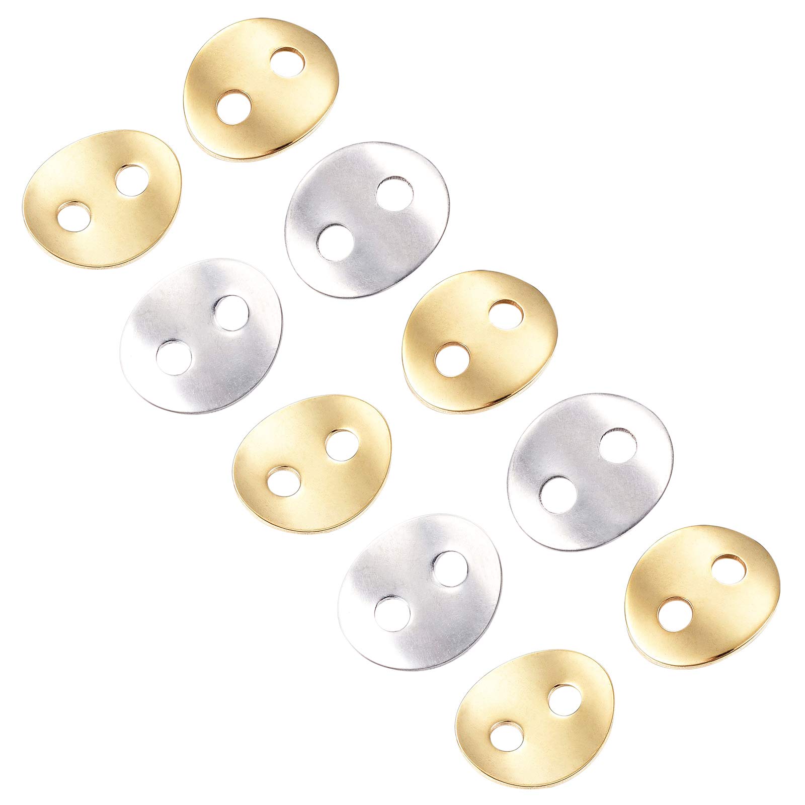 UNICRAFTALE 40pcs 2 Colors Stainless Steel Buttons Oval Buttons Half Dome Cap Sewing Button Golden & Stainless Steel Color for Christmas Day Sewing Fasteners Button Painting Handmade Ornament Projects
