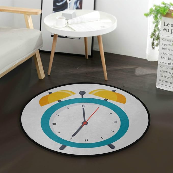 JGYJF Alfombra para habitación de niños Pequeño Reloj Despertador de