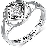 qielizhu AA Sobriety Gifts 925 Sterling Silver NA Narcotics Anonymous Ring Stay Sober Recovery NA Jewelry Sobriety Gifts for Women