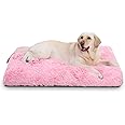 Vonabem XL Dog Bed Large Crate Pad, Washable Pink Pet Beds, Deluxe Plush Soft Crate Bed 42 inch, Dog Mats for Sleeping, Anti-Slip Kennel Pad 41 * 27 inch