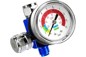 LE LEMATEC Air Compressor Regulator Valve with Pressure Gauge, for Precise Control in Air/Pneumatic Tool Applications, Spray 