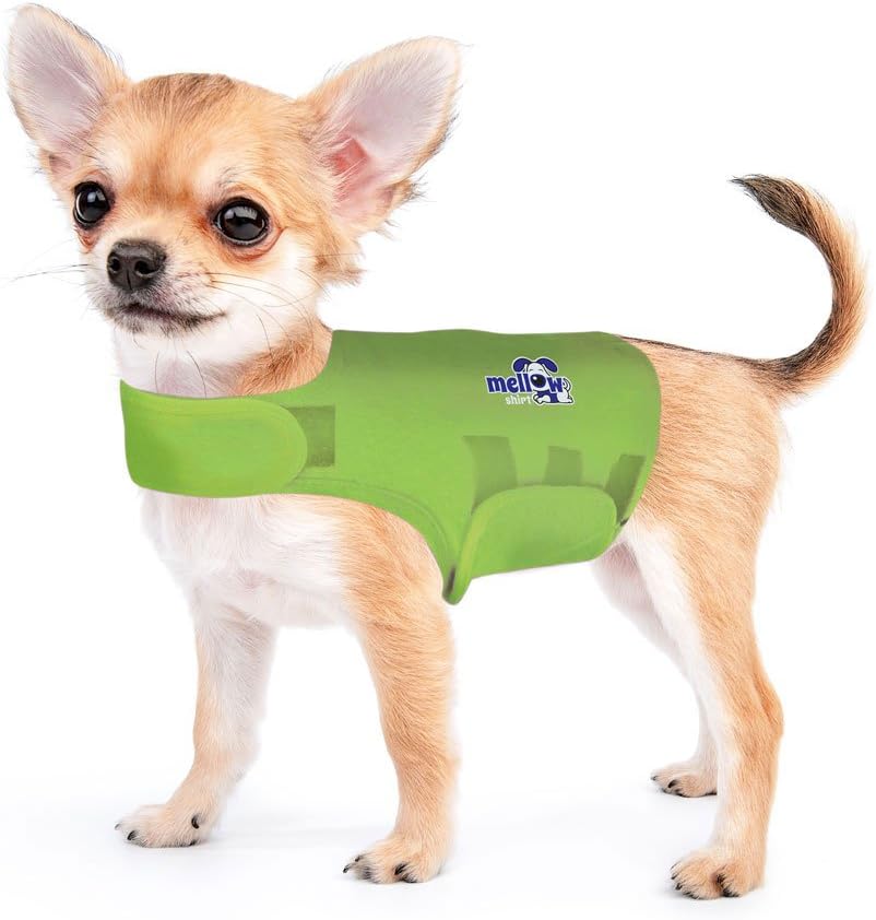 Mellow Shirt Dog Anxiety Calming Wrap, XX-Small, Lime
