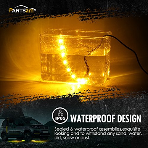 image for Partsam LED Strip Light Bar 2pcs 9-5050-SMD Flexible Waterproof Amber 