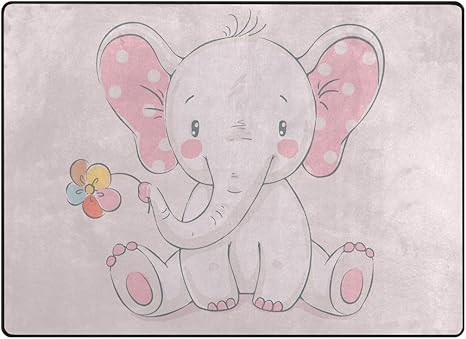 pink elephant rug for nursery