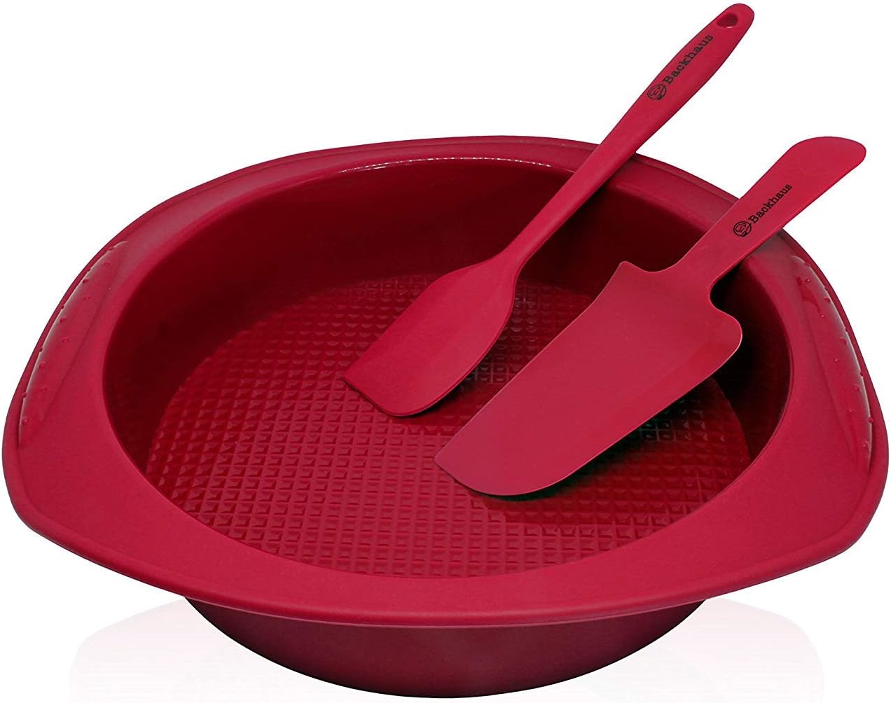 Spatola Rotonda Larga In Silicone | Scanalata Antiaderente Con Foro, Per Pancake, Uova E Pesce, 31x15 Cm