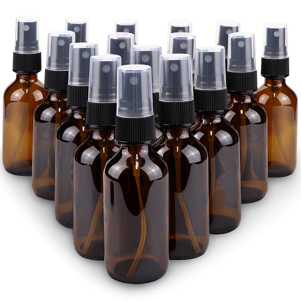 Glass Spray Bottle, Wedama Amber 16 2oz Glass Spray Bottle Accessories for Watering Flowers Cleaning