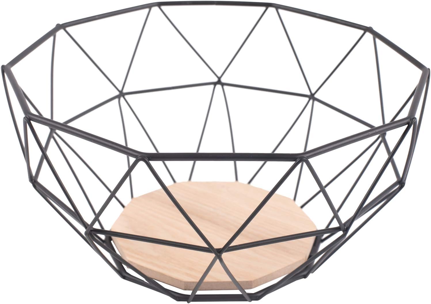 Chefarone Fruit Bowl Countertop Metal Fruit Basket Black Fruit