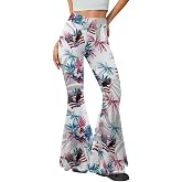 Hdjxbdhsv 70s Bell Bottom for Women Hippie High Waist Flare Pants | High Waist,Stretchy Fitted,Tummy Control, Butt Lifting ,Night Out Clubwear Disco Pants, 70s Flared Leggings for Work,Dance