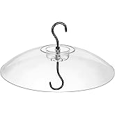 Gtongoko Bird Feeder Cover Dome 12" Clear Bird Feeder Rain Guard 1 Pack | Bird Feeder Cover for Rain Clear PC Dome Built-in Ant Moat Chew-Resistant Keeps Seed Dry Fits Hanging Bird Feeders