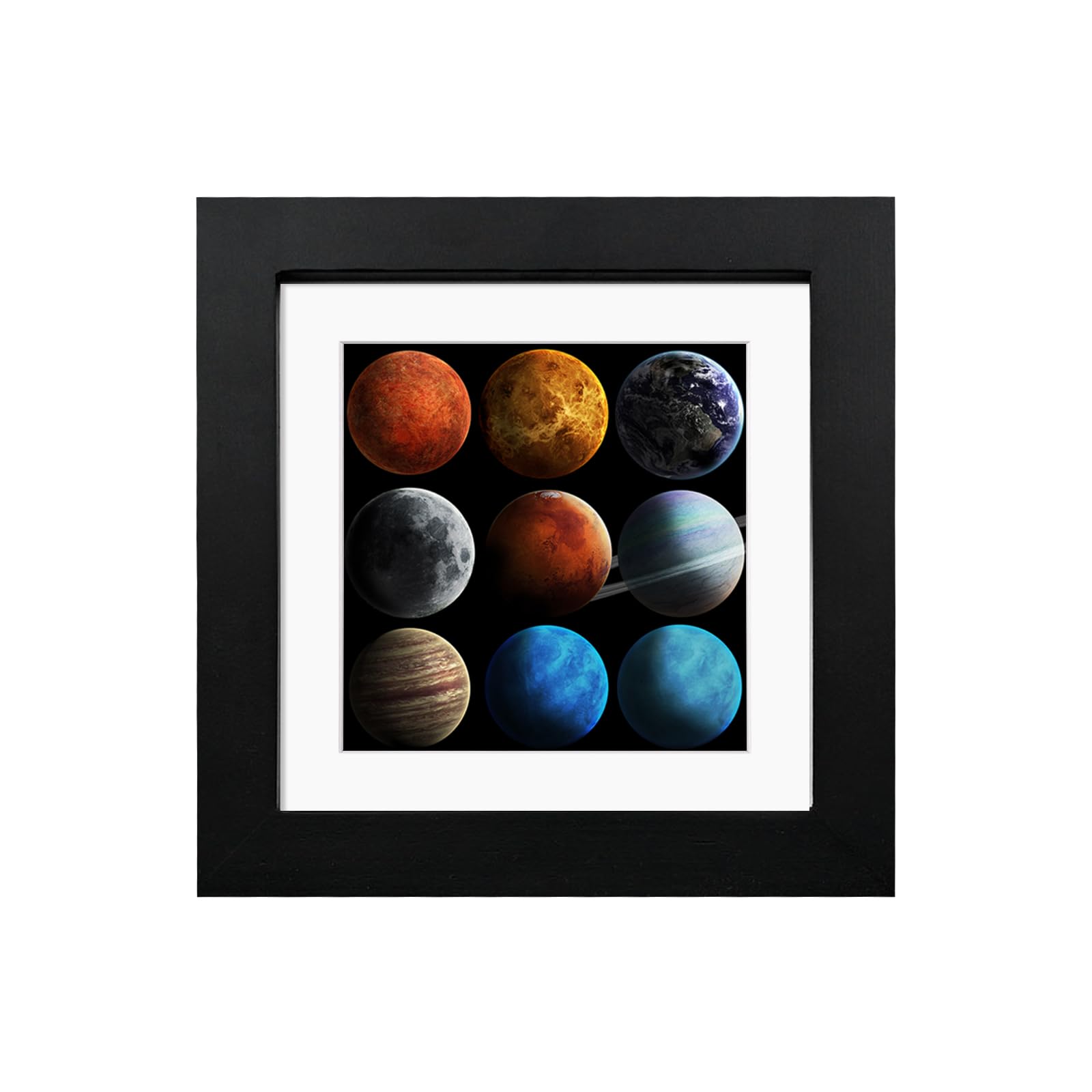 EGOFINE 5x5 Black Photo Frames- Made of Solid Wood for Table Top and Wall Mounting — image 1