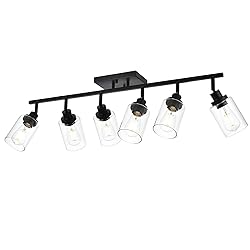 Wanluce 6-Light Track Lighting Kit Black Track