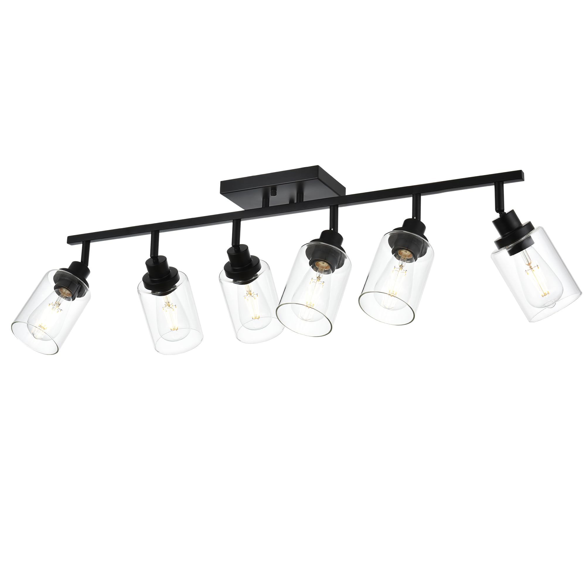 Wanluce 6-Light Track Lighting Kit Black Track