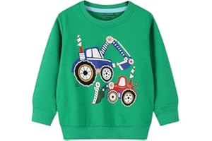 Akyzic Boys Sweatshirts Cotton Long Sleeve Crewneck Pullover Toddler Kids Winter Warm Shirt Sweater Tops 3t-8t