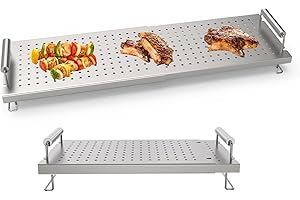 PETKAO Adjustable Griddle Warming/Cooling Rack for Blackstone Griddle Accessories 17 22 28 36", Universal Stainless Steel Warming Tray/Grill Shelf/Warmer for Weber Charbroil Nexgrill & Most Tabletop Griddle
