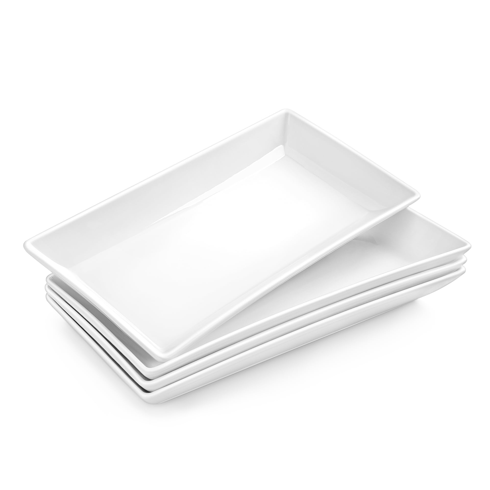 Photo 1 of MALACASA Serving Platters Set of 4, Ceramic Serving Platters and Trays for Serving Food, Rectangular Serving Trays for Party, Large Serving Plates, Party Serving Trays and Platters - 12 Inch, White