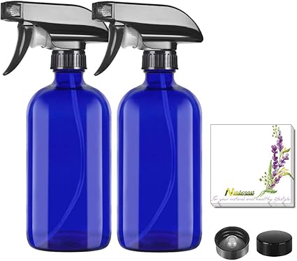 Amazon Co Jp Nvioasport 遮光瓶 500ml 霧吹き ガラス製 スプレーボトル アロマオイル 小分け用 保存容器 詰め替え ガラスボトル ラベル付き2本セット 青色 Generic