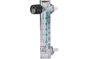Tube Type Acylic Flowmeter, Flowmete 2.5-25 LPM Meter with Control Valve for Oxygen/Air/Gas,