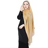 PeacePray Extra Large Shimmer Sparkle Viscose Hijab for Women, Fancy Lightweight Muslim Head Scarf for Wedding Party