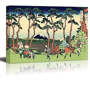 Hodogoya on The Tokaido from Thirty-six Views of Mount Fuji by Katsushika Hokusai - Canvas Print Wall Art Famous Painting Reproduction - 12" x 18"
