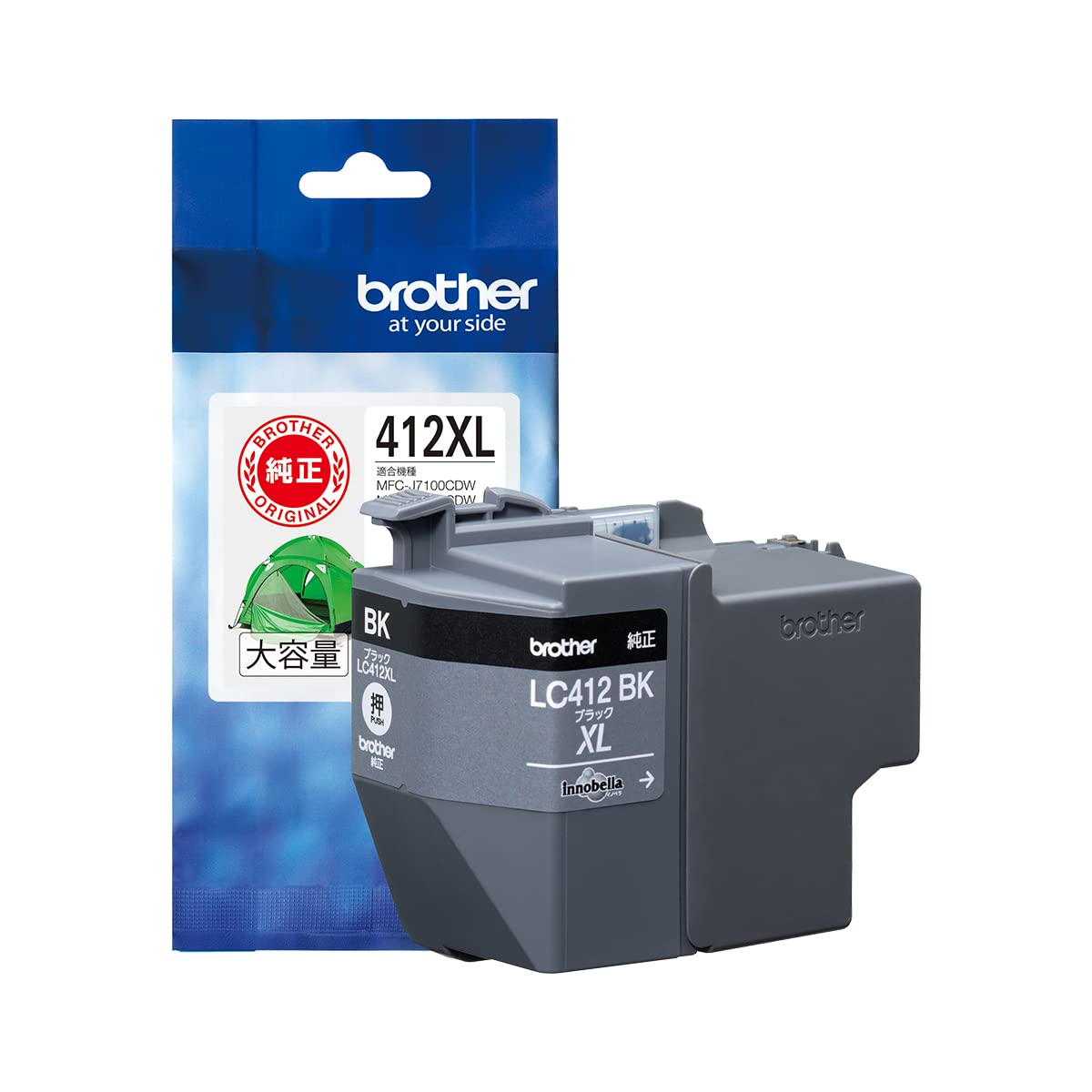 【ブラザー純正】 ブラザー工業(Brother Industries) インクカートリッジブラック(大容量)LC412XLBK対応型番:MFC-J7300CDW、MFC-J7100CDW他商品画像