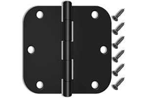 YIKOUJIS 3 Pack Matte Black Door Hinges,3.5 Inch Door Hinges Black Matte with 5/8" Radius,Fit Standard Door/Bedroom Door/Exterior Door/Interal Door Hardware Hinges,Black Finish Hinges for Doors 3 1/2 Inch
